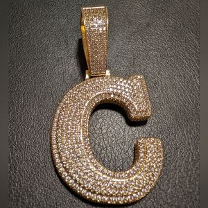 Gold and Silver Letter C Pendant